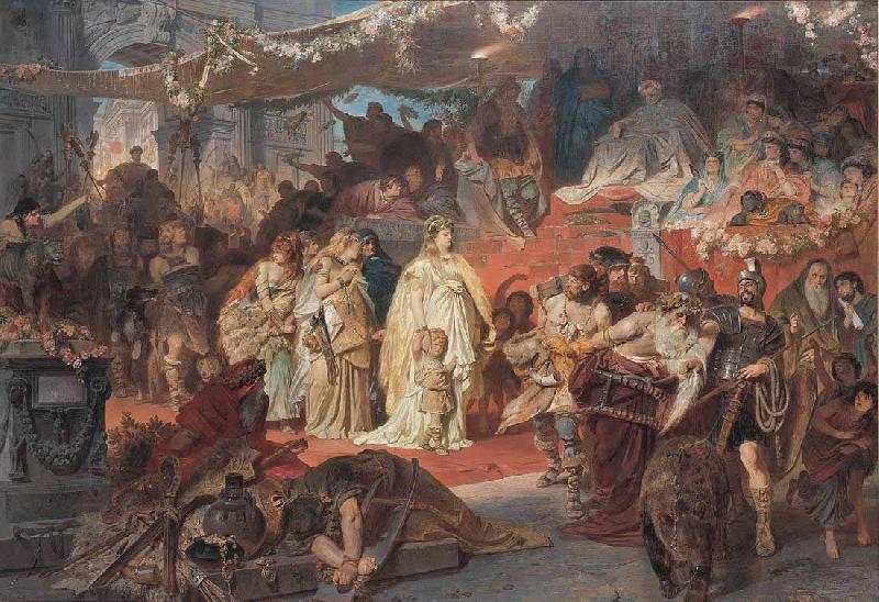Karl von Piloty Thusnelda in the Triumphal Procession of Germanicus China oil painting art